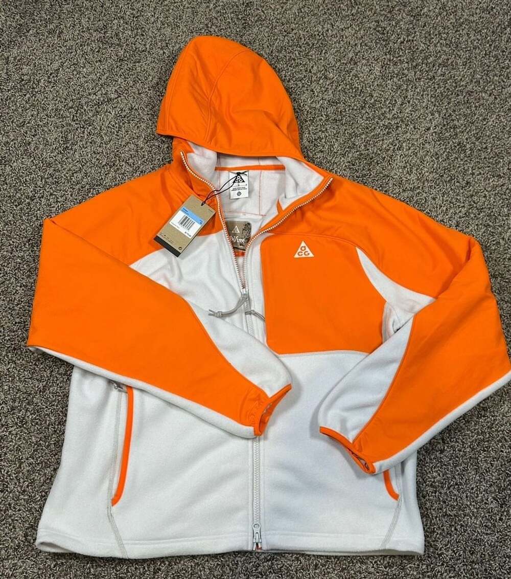 Nike ACG Fleece Full Zip Jacket White Orange